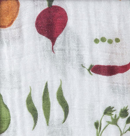 Little Unicorn Cotton Muslin Fitted Crib Sheet -  Farmers Market - UN0035