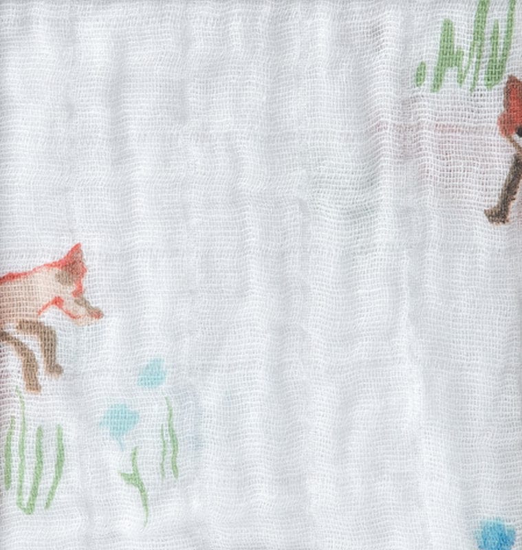 Little Unicorn Cotton Muslin Fitted Crib Sheet - Fox - UN0043