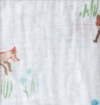 Little Unicorn Cotton Muslin Fitted Crib Sheet - Fox - UN0043