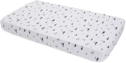 Little Unicorn Cotton Muslin Fitted Crib Sheet - Nautical Harbor - UN0014