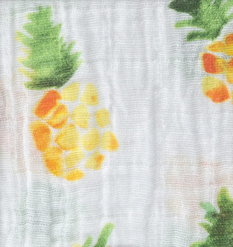 Little Unicorn Cotton Muslin Fitted Crib Sheet - Pineapple - UN0049