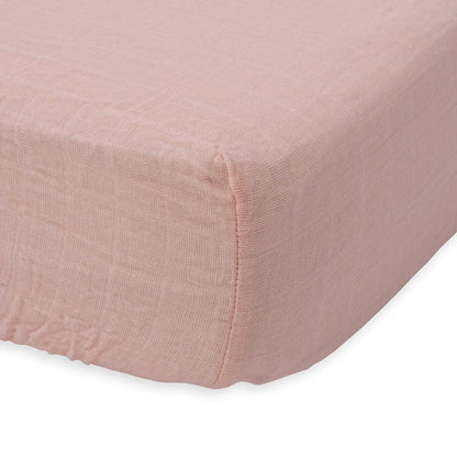 Little Unicorn Cotton Muslin Fitted Crib Sheet - Rose Petal - UN0063