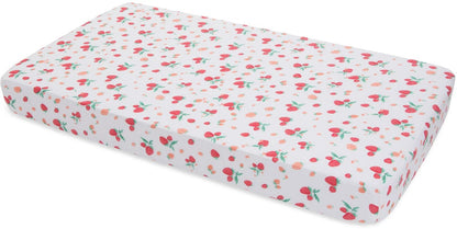 Little Unicorn Cotton Muslin Fitted Crib Sheet - Strawberry - UN0018