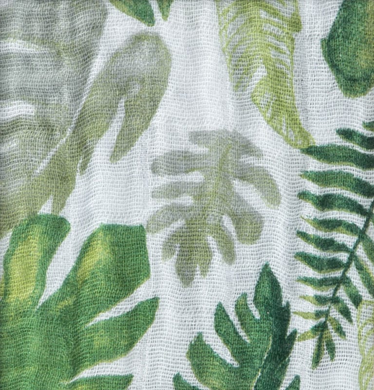 Little Unicorn Cotton Muslin Fitted Crib Sheet - Tropical Leaf - UN0037