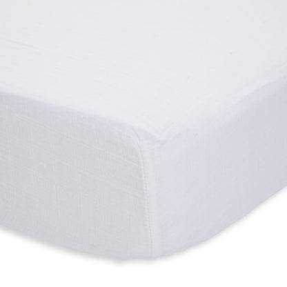 Little Unicorn Cotton Muslin Fitted Crib Sheet - White - UN0013