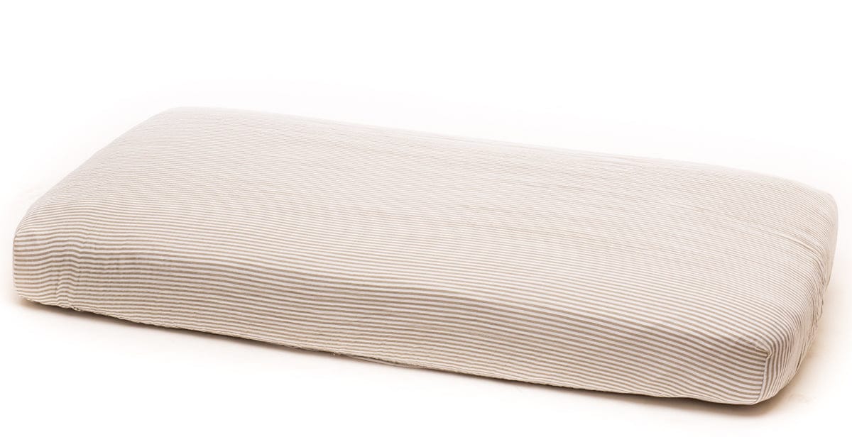 Little Unicorn Cotton Muslin Fitted Sheet - Grey Stripe - UN0002