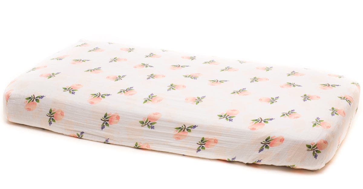 Little Unicorn Cotton Muslin Fitted Sheet - Watercolor Rose - UN0001