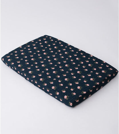 Little Unicorn Cotton Muslin Mini Crib Sheet - Midnight Rose - UN0912