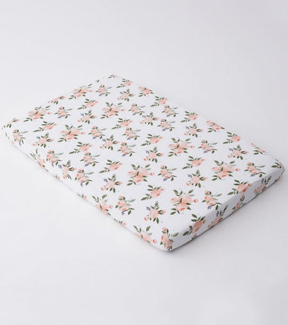 Little Unicorn Cotton Muslin Mini Crib Sheet - Watercolor Roses - UN0913