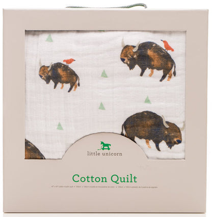 Little Unicorn Cotton Muslin Quilt - Bison - UB0215