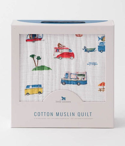 Little Unicorn Cotton Muslin Quilt - Food Truck - UB0239