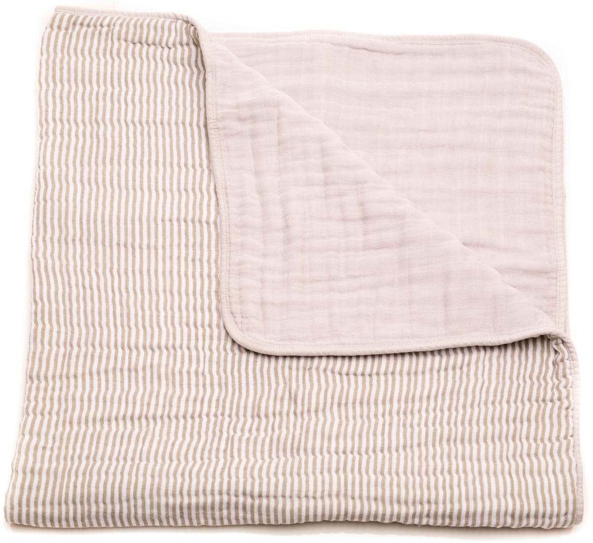 Little Unicorn Cotton Muslin Quilt - Grey Stripe - UB0207