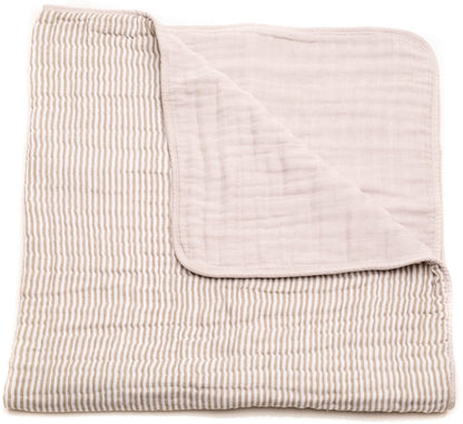 Little Unicorn Cotton Muslin Quilt - Grey Stripe - UB0207