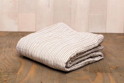 Little Unicorn Cotton Muslin Quilt - Grey Stripe - UB0207