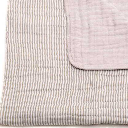 Little Unicorn Cotton Muslin Quilt - Grey Stripe - UB0207
