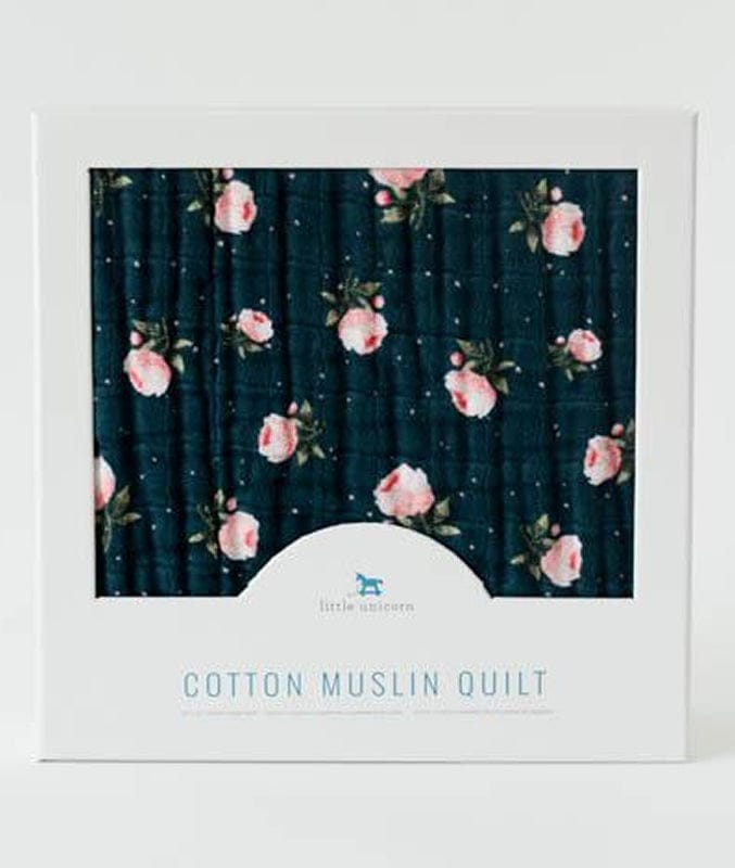Little Unicorn Cotton Muslin Quilt - Midnight Rose - UB0241
