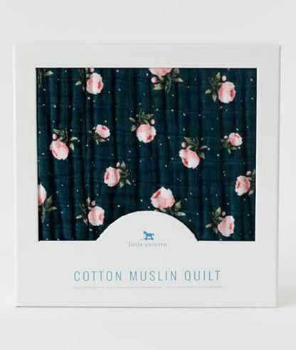 Little Unicorn Cotton Muslin Quilt - Midnight Rose - UB0241