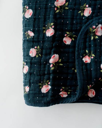 Little Unicorn Cotton Muslin Quilt - Midnight Rose - UB0241