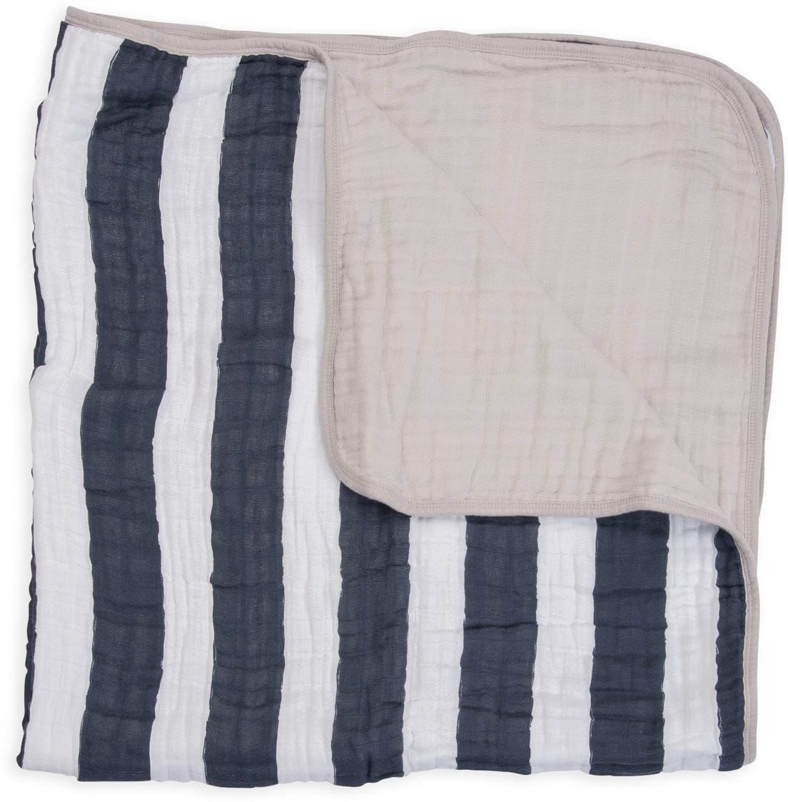 Little Unicorn Cotton Muslin Quilt - Navy Stripe - UB0202