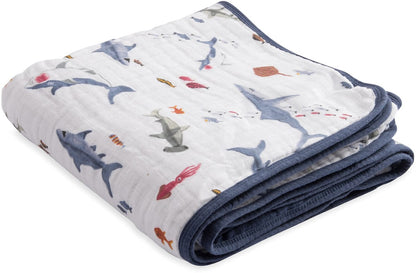 Little Unicorn Cotton Muslin Quilt - Shark - UB0242