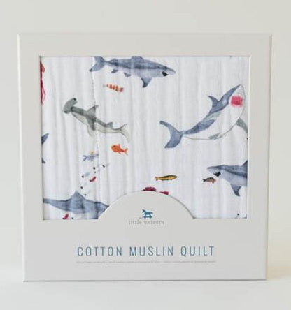 Little Unicorn Cotton Muslin Quilt - Shark - UB0242