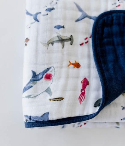 Little Unicorn Cotton Muslin Quilt - Shark - UB0242