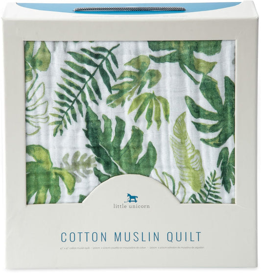 Little Unicorn Cotton Muslin Quilt - Tropical Leaf - UB0250