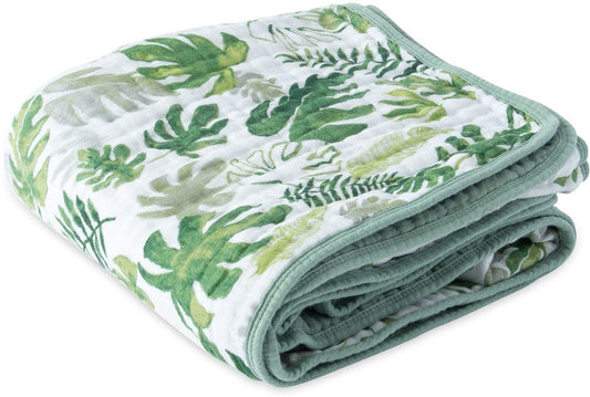 Little Unicorn Cotton Muslin Quilt - Tropical Leaf - UB0250