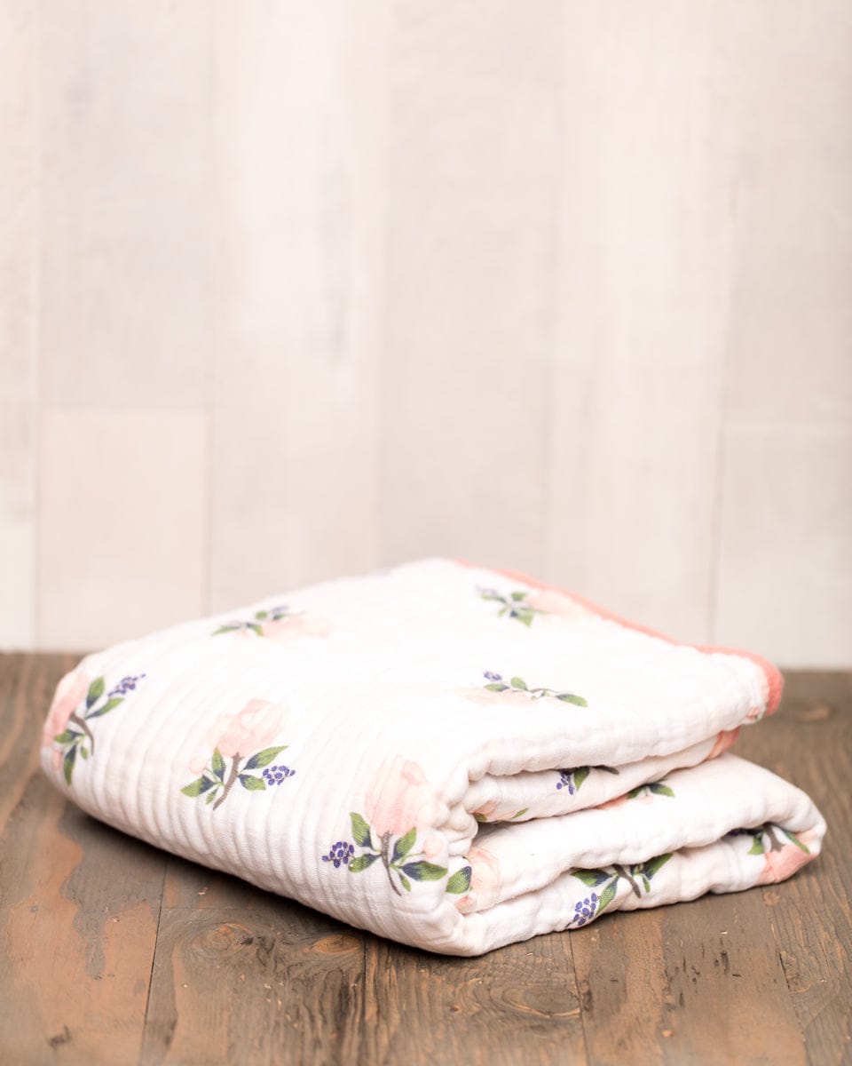 Little Unicorn Cotton Muslin Quilt - Watercolor Rose - UB0205