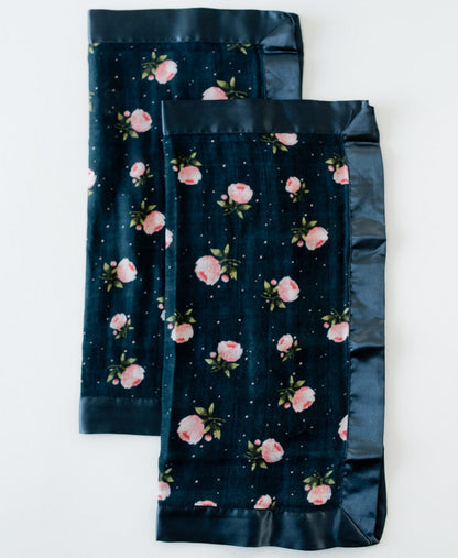 Little Unicorn Cotton Muslin Security Blanket 2-Pack - Midnight Rose - UB0321