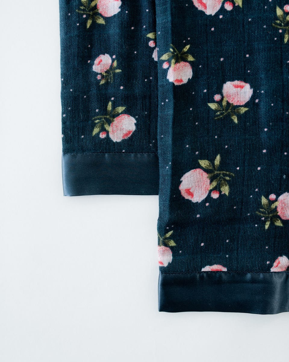 Little Unicorn Cotton Muslin Security Blanket 2-Pack - Midnight Rose - UB0321