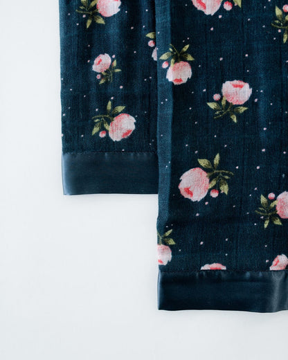 Little Unicorn Cotton Muslin Security Blanket 2-Pack - Midnight Rose - UB0321