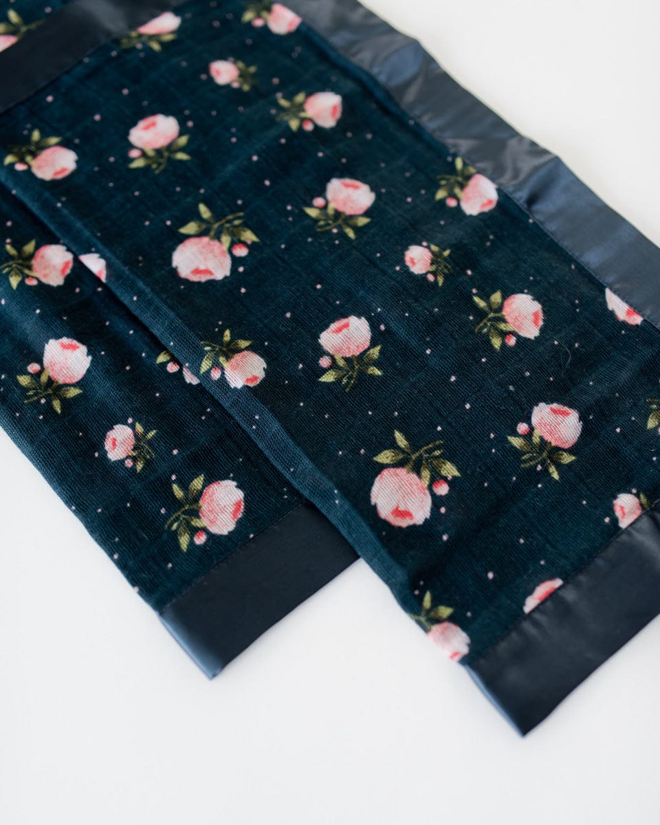 Little Unicorn Cotton Muslin Security Blanket 2-Pack - Midnight Rose - UB0321