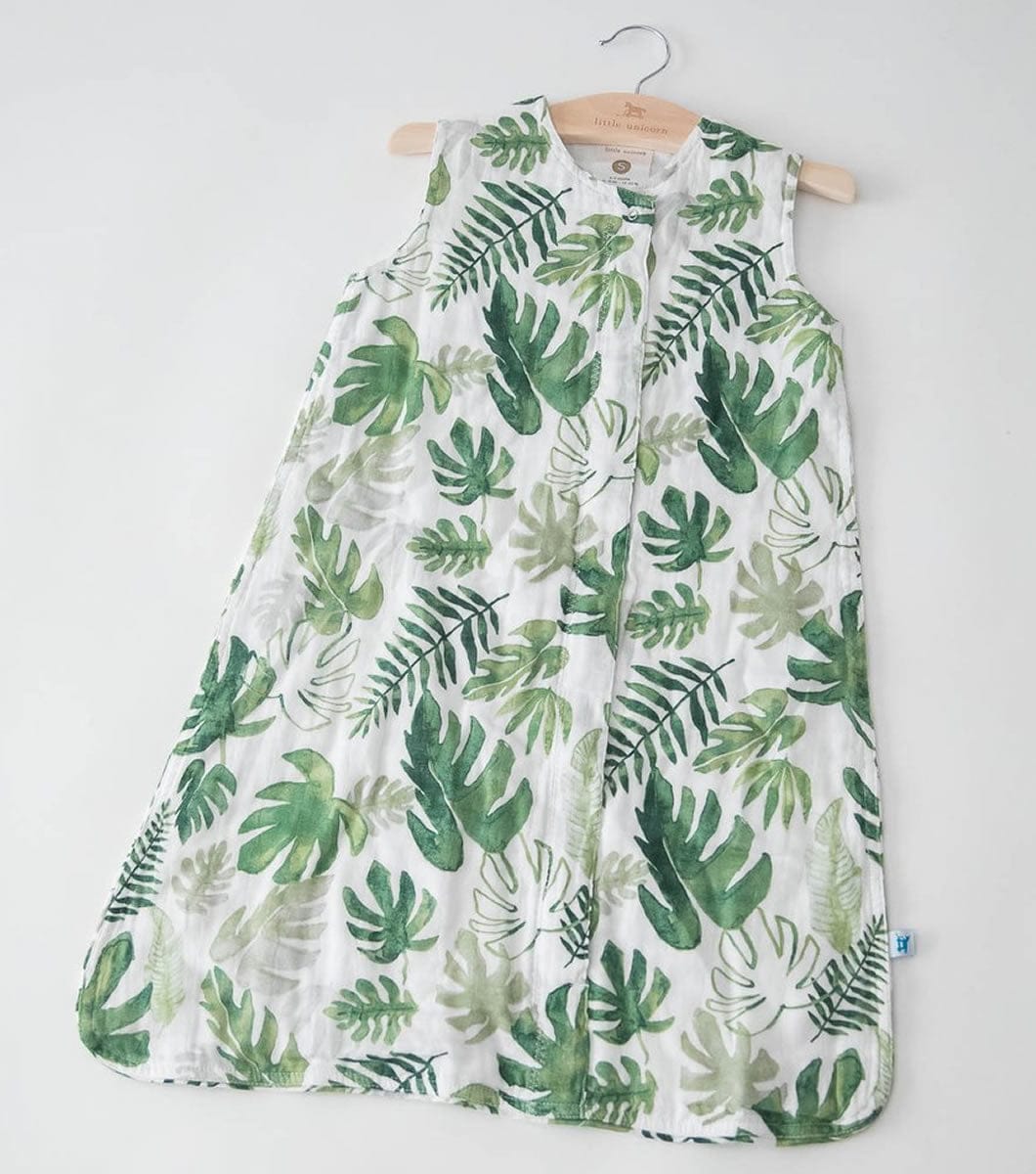 Little Unicorn Cotton Muslin Sleep Bag, Large - Tropical Leaf - UC0207L