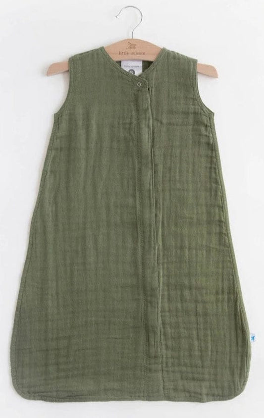 Little Unicorn Cotton Muslin Sleep Bag, Medium - Fern