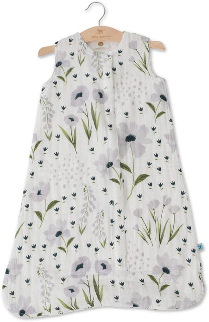 Little Unicorn Cotton Muslin Sleep Bag, Small - Blue Windflower - UC0015S
