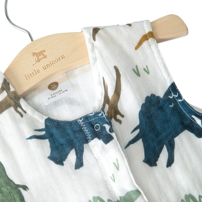 Little Unicorn Cotton Muslin Sleep Bag, Small - Dino Friends - UC0008S