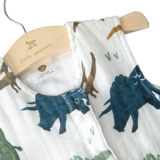Little Unicorn Cotton Muslin Sleep Bag, Small - Dino Friends - UC0008S