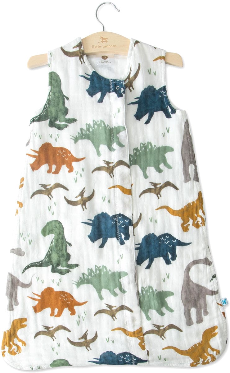 Little Unicorn Cotton Muslin Sleep Bag, Small - Dino Friends - UC0008S