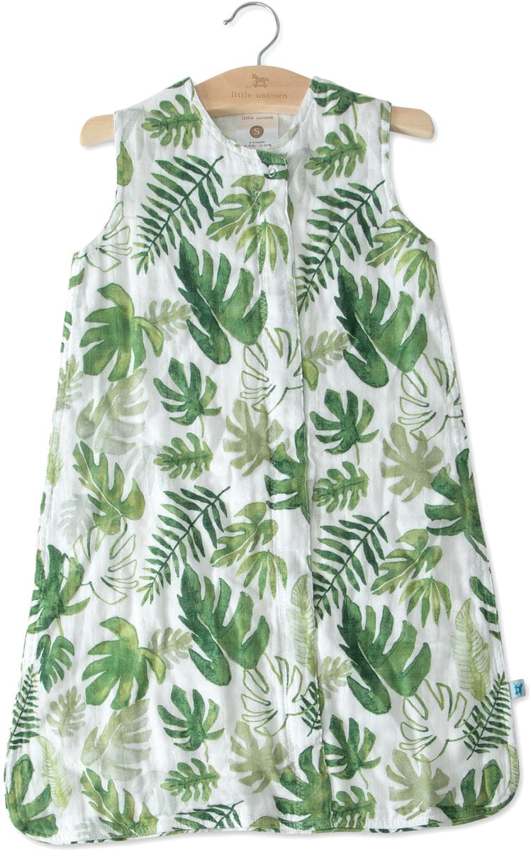 Little Unicorn Cotton Muslin Sleep Bag, Small - Tropical Leaf - UC0011S