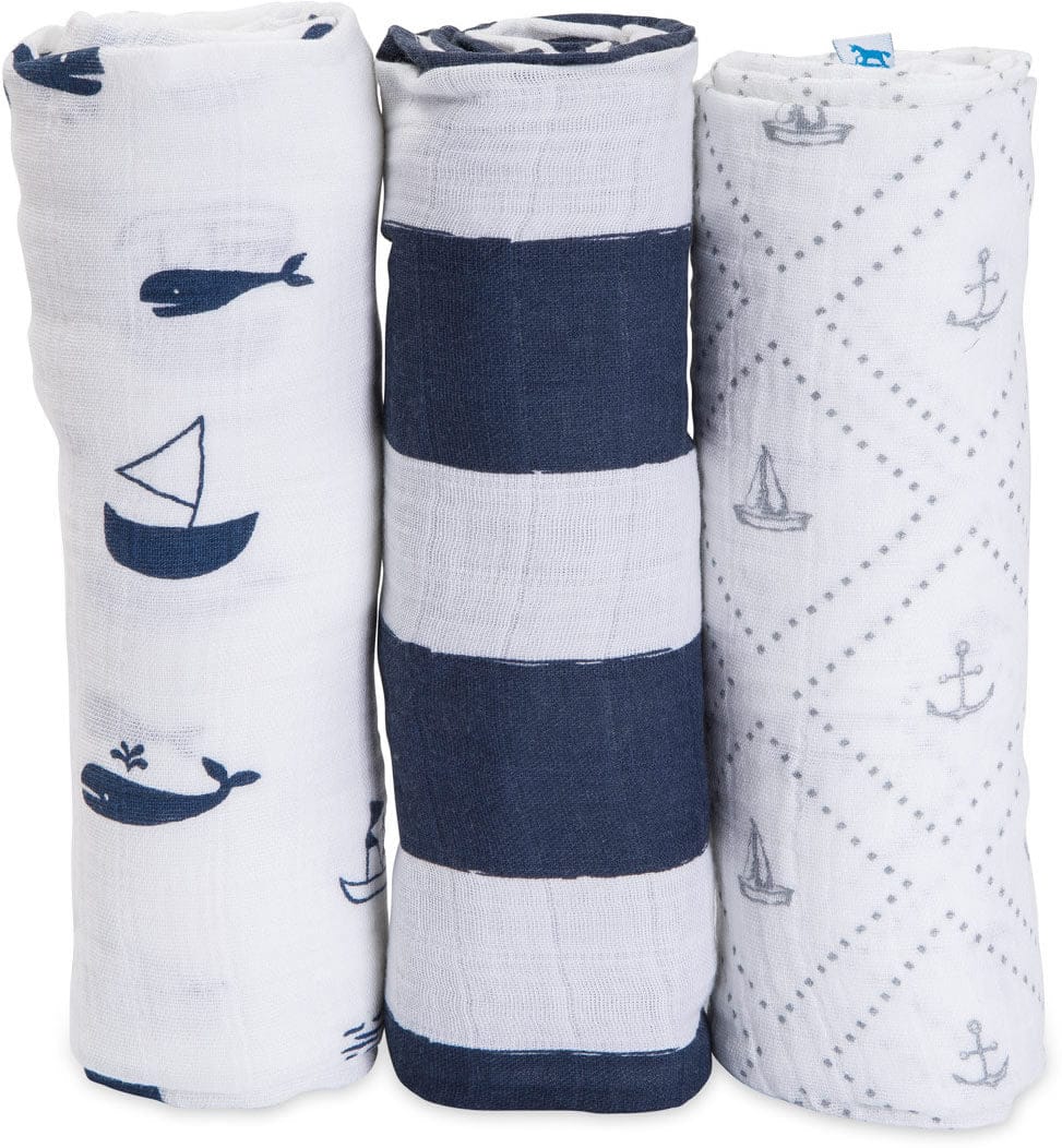 Little Unicorn Cotton Muslin Swaddle 3-Pack - Anchors Aweigh - UB0001