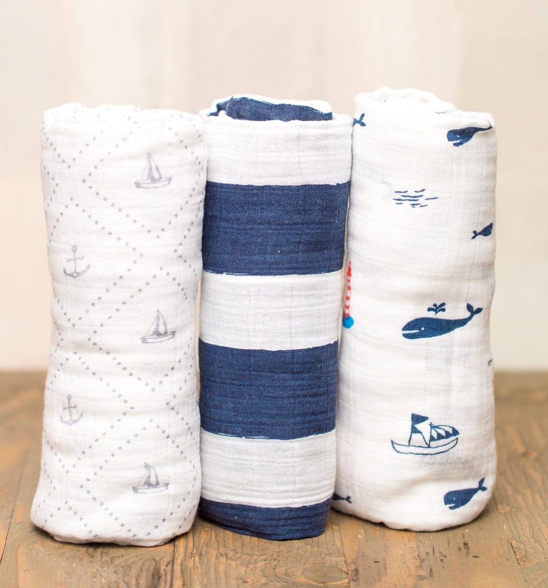 Little Unicorn Cotton Muslin Swaddle 3-Pack - Anchors Aweigh - UB0001