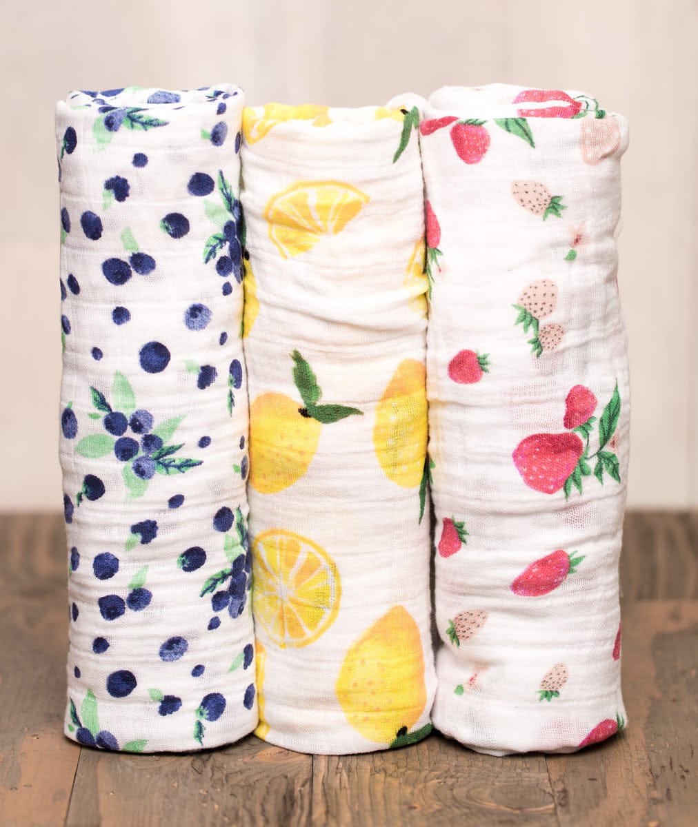 Little Unicorn Cotton Muslin Swaddle 3-Pack - Berry Lemonade - UB0007
