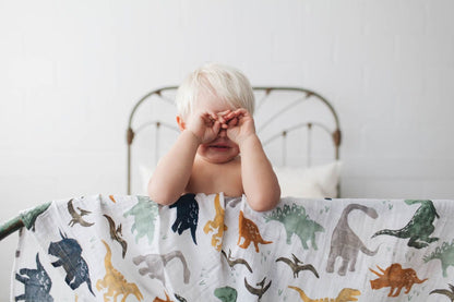 Little Unicorn Cotton Muslin Swaddle 3 Pack - Dino Friends 2 set - UB0047