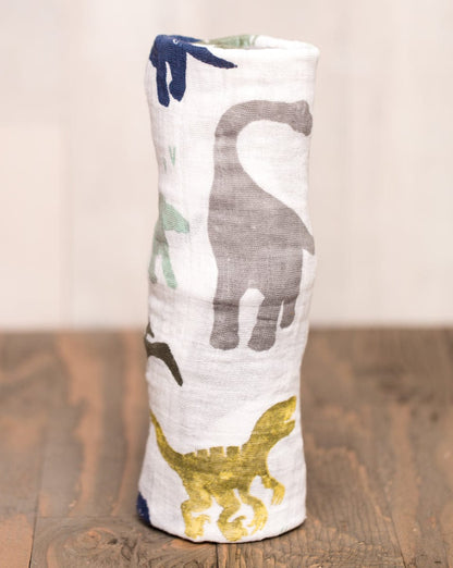 Little Unicorn Cotton Muslin Swaddle 3-Pack - Dino Friends - UB0013