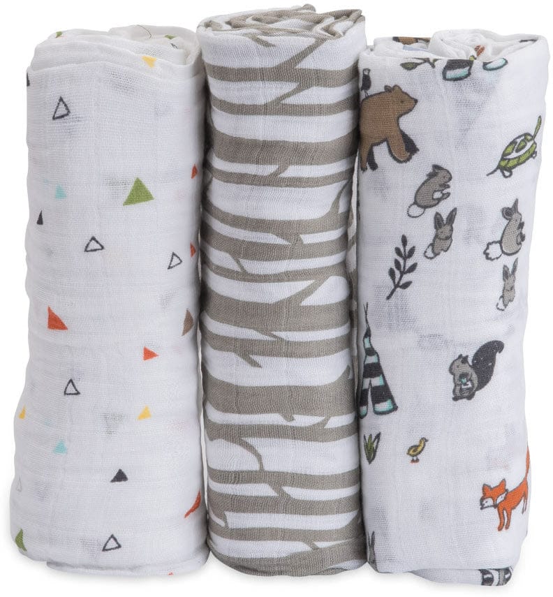 Little Unicorn Cotton Muslin Swaddle 3-pack - Forest Friends - UB0002