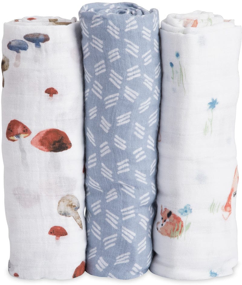 Little Unicorn Cotton Muslin Swaddle 3-Pack - Fox - UB0022