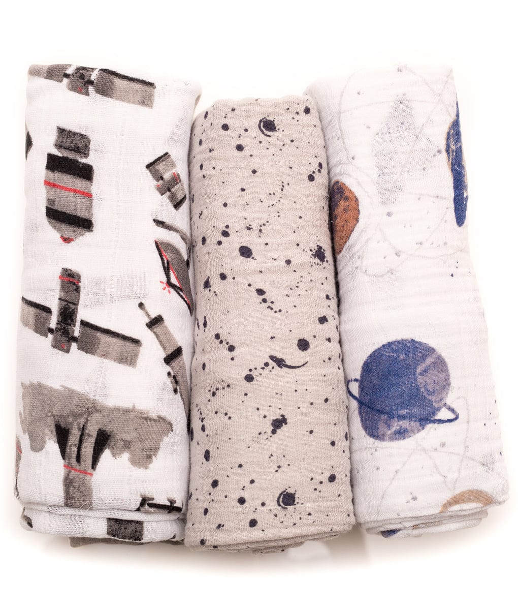 Little Unicorn Cotton Muslin Swaddle 3-Pack - Ground Control - UB0012