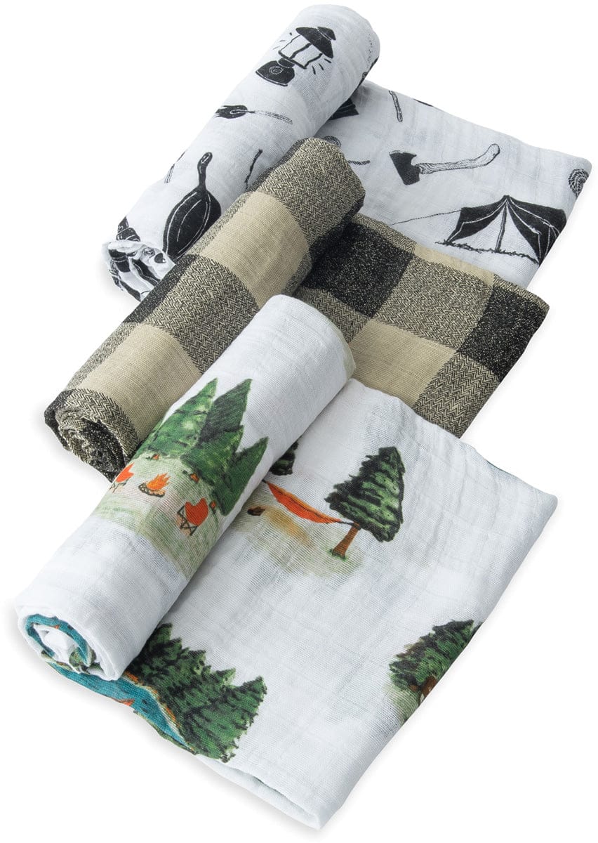 Little Unicorn Cotton Muslin Swaddle 3-Pack - Happy Camper - UB0026