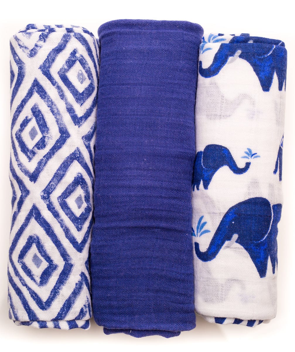 Little Unicorn Cotton Muslin Swaddle 3-Pack - Indie Elephant
